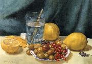 Hirst, Claude Raguet Still Life with Lemons,Red Currants,and Gooseberries Sweden oil painting artist